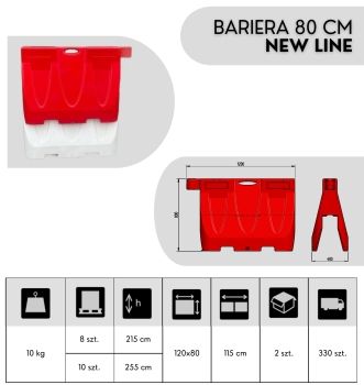 Cestná mobilná bariéra, zvodidlo U-14/U-25, vysoká 80 cm, biela NL